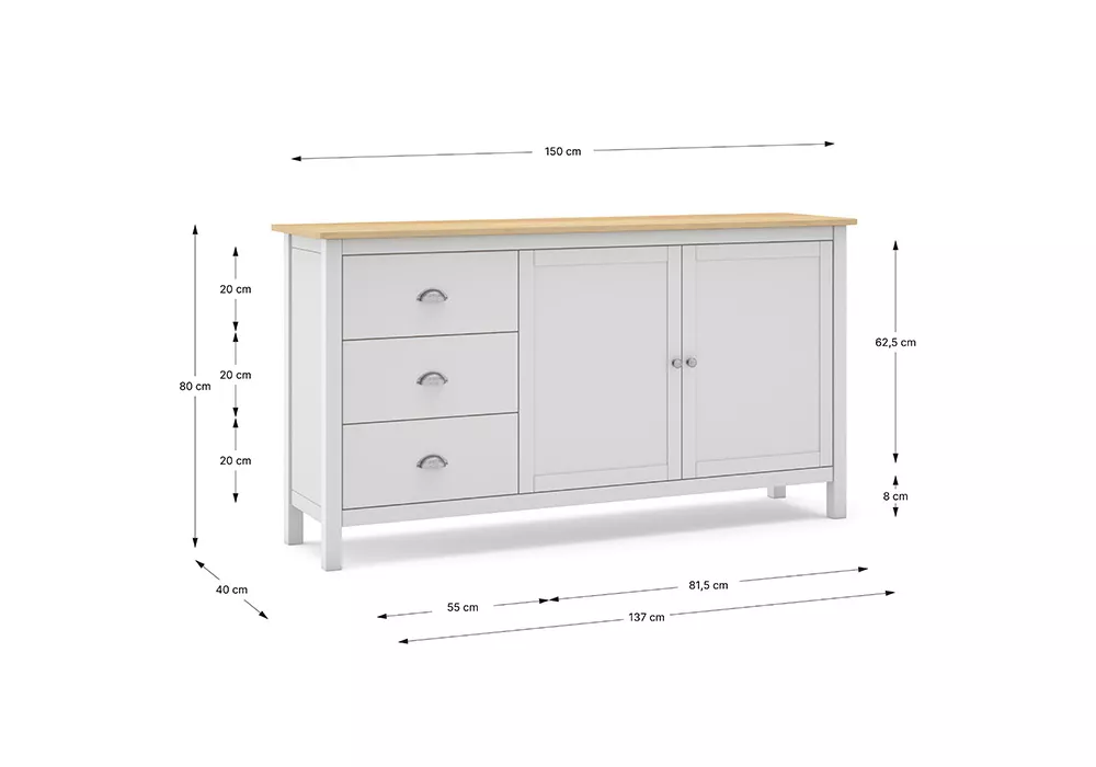 Aparador 2 puertas y 3 cajones ROSE Aparador 2 puertas y 3 cajones ROSE