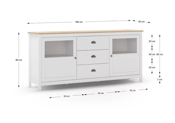 Aparador com 2 portas e 3 gavetas ROSETTE Aparador com 2 portas e 3 gavetas ROSETTE