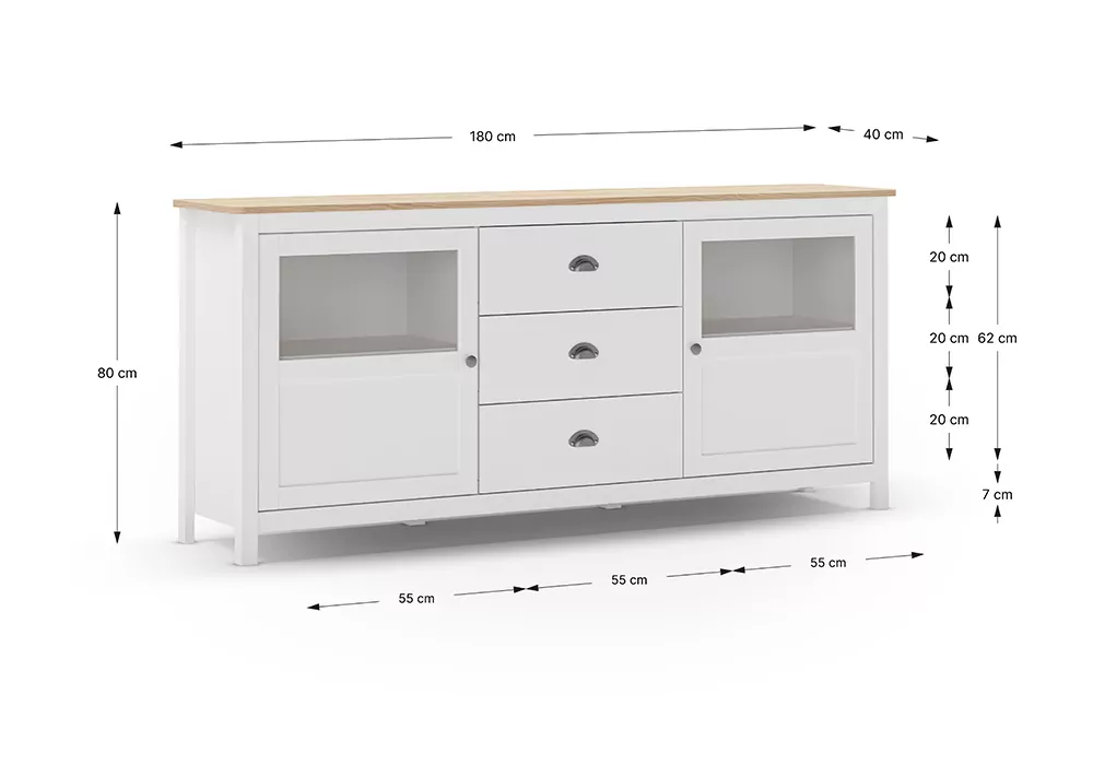 Aparador com 2 portas e 3 gavetas ROSETTE Aparador com 2 portas e 3 gavetas ROSETTE