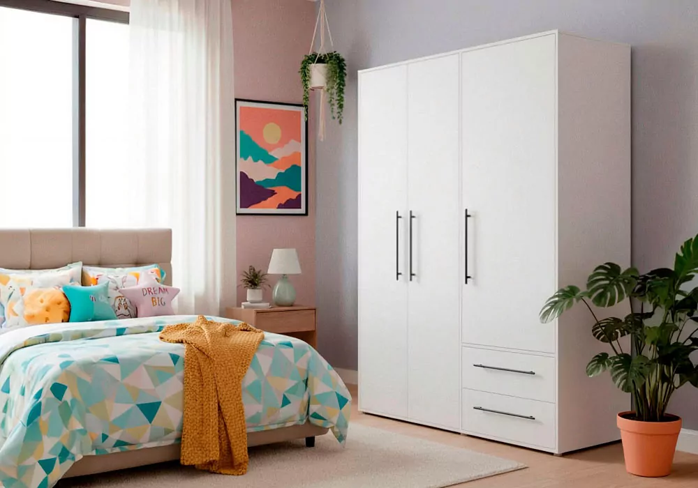 Armario 3 puertas batientes y 2 cajones PRIMAVERA Armario 3 puertas batientes y 2 cajones PRIMAVERA