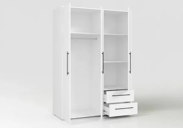 Armario 3 puertas batientes y 2 cajones PRIMAVERA