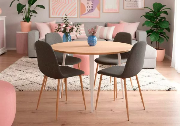 Silla de comedor textil gris VEGA