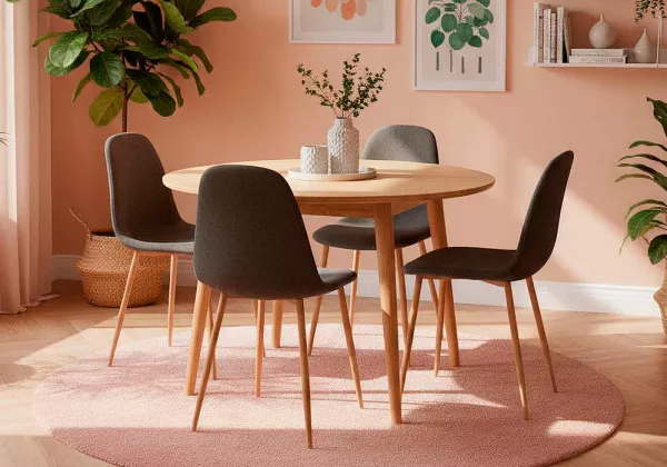 Silla de comedor textil gris VEGA Silla de comedor textil gris VEGA