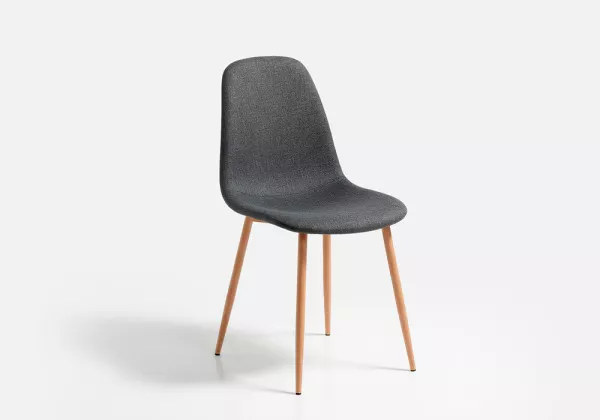 Silla de comedor textil gris VEGA