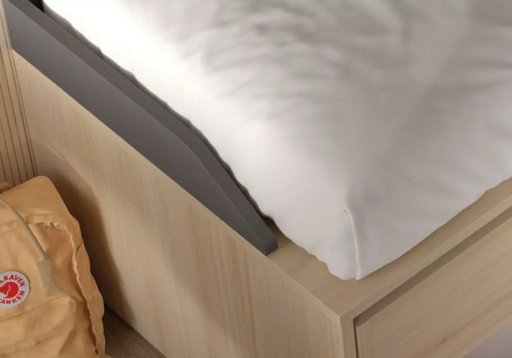 Cama compacta de 90 ou 105 com cama auxiliar oculta e 2 gavetas CORBAN PLUS