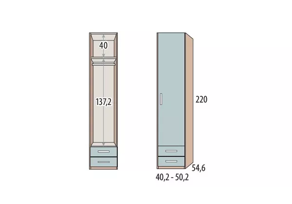 Armario 2 portas de balanço + 2 gavetas CORBAN PLUS Armario 2 portas de balanço + 2 gavetas CORBAN PLUS