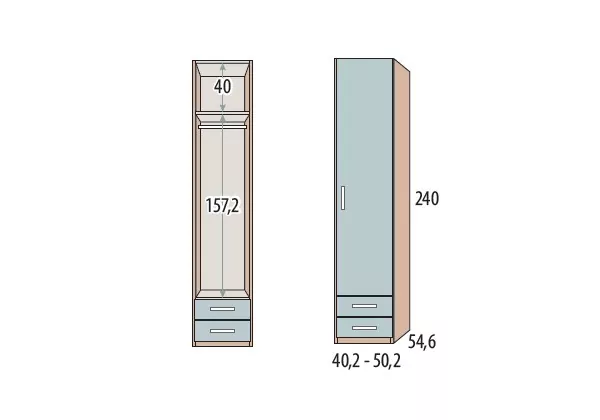 Armario 2 portas de balanço + 2 gavetas CORBAN PLUS Armario 2 portas de balanço + 2 gavetas CORBAN PLUS