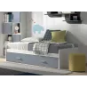Cama compacta de 90 ou 105 com 3 recipientes e 2 gavetas cortadas PLUS