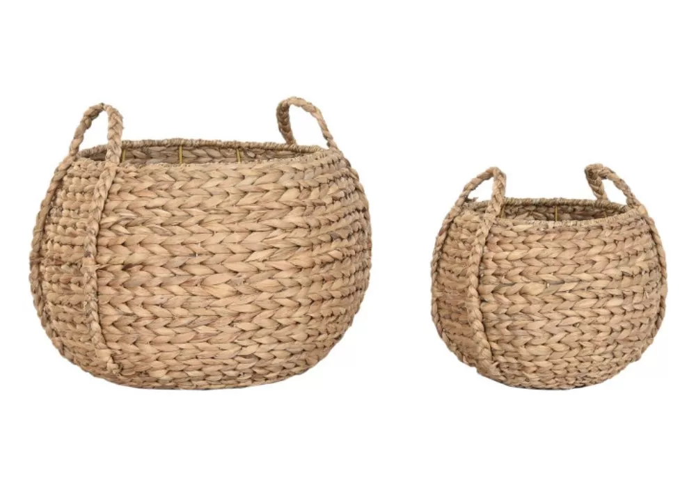 Set 2 cestas de fibra natural BOHO