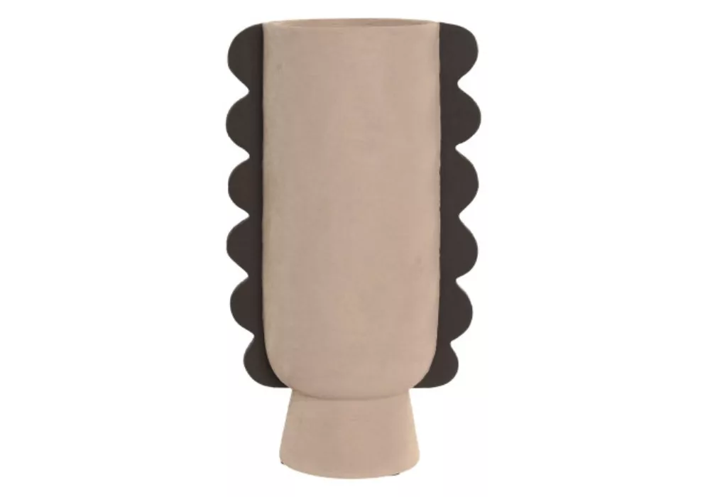 Jarrón gres rugoso marrón ONDES