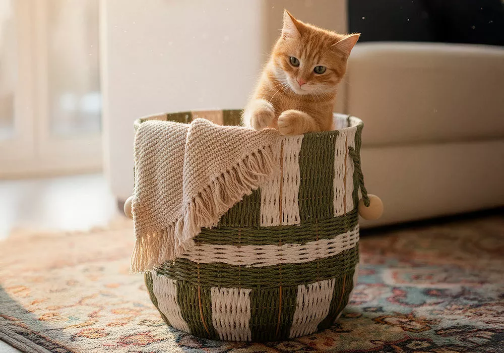 Cesta de fibra orgânica