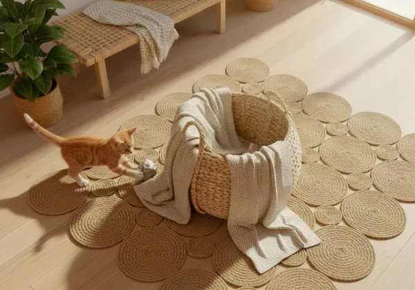 Cesta de fibra natural BOHO Cesta de fibra natural BOHO