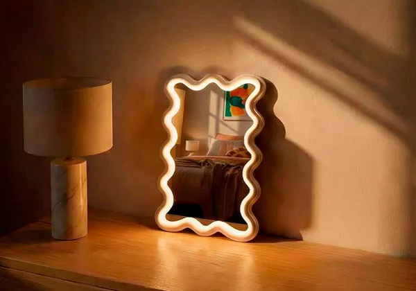 Espejo sobremesa con leds WAVY Espejo sobremesa con leds WAVY