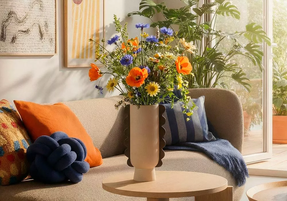 Jarrón gres marrón ONDES