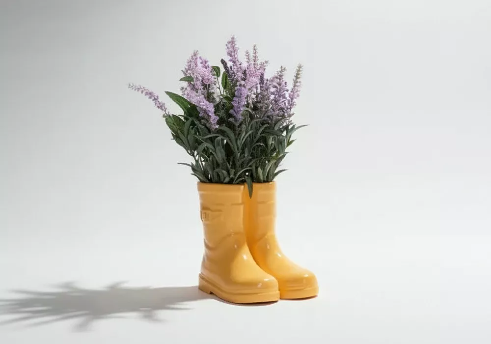 Macetero de cerámica con planta BOOT