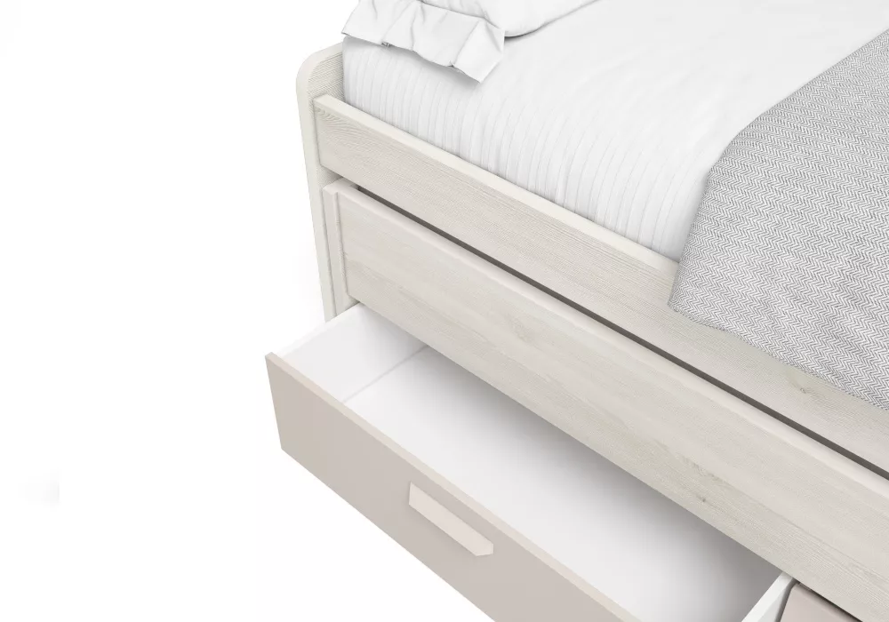 Cama nido doble con cajones 90x190 blanco nordic CLEO