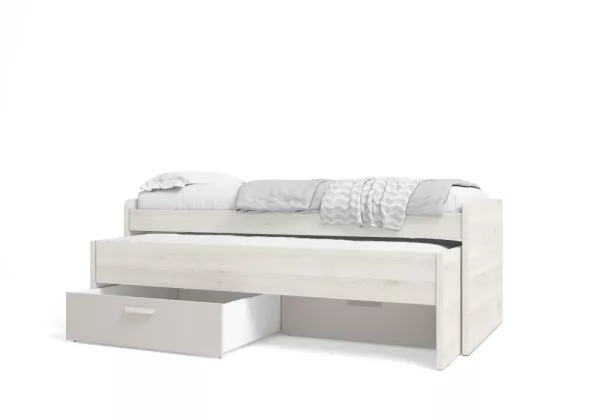 Cama nido doble con cajones 90x190 blanco nordic CLEO