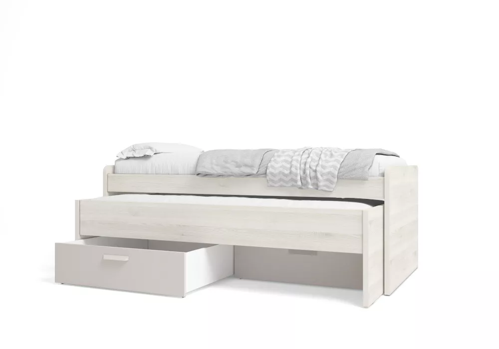 Cama nido doble con cajones 90x190 blanco nordic CLEO