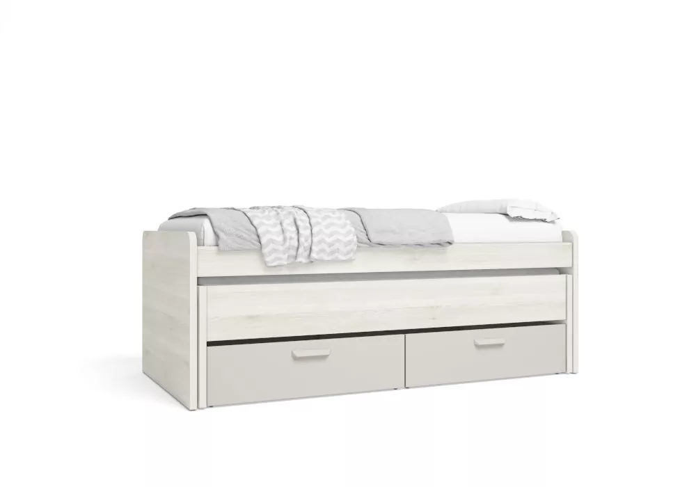 Cama nido doble con cajones 90x190 blanco nordic CLEO