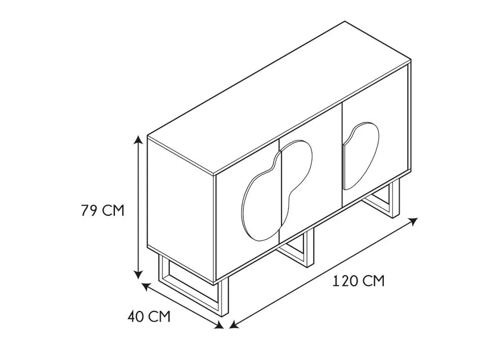 Aparador madera natural 3 puertas CALI Aparador madera natural 3 puertas CALI