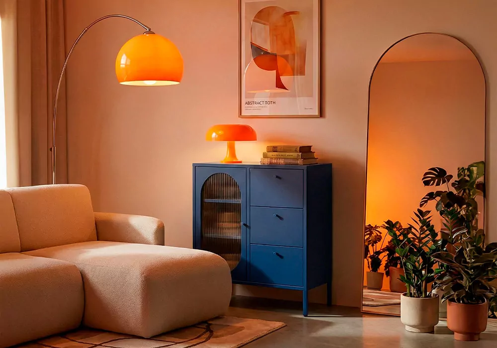 Aparador 1 puerta y 3 cajones metálico COLORS