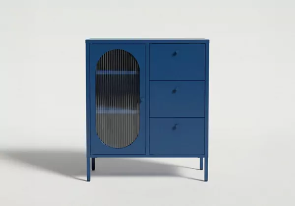 Aparador 1 puerta y 3 cajones metálico COLORS