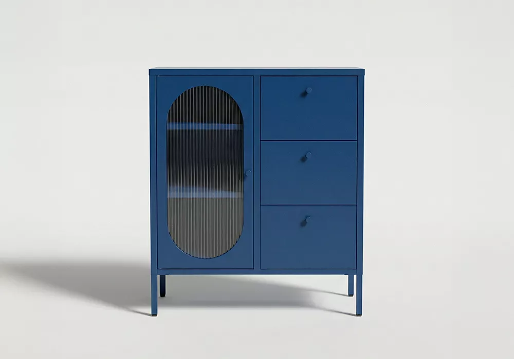 Aparador 1 puerta y 3 cajones metálico COLORS