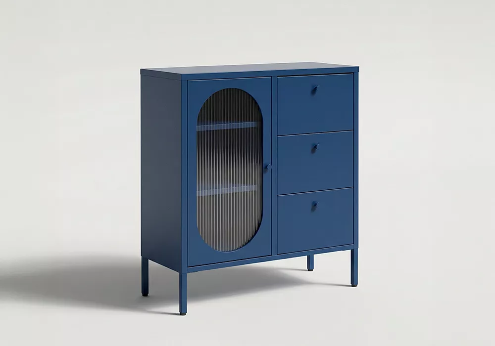 Aparador 1 puerta y 3 cajones metálico COLORS