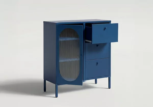 Aparador 1 puerta y 3 cajones metálico COLORS