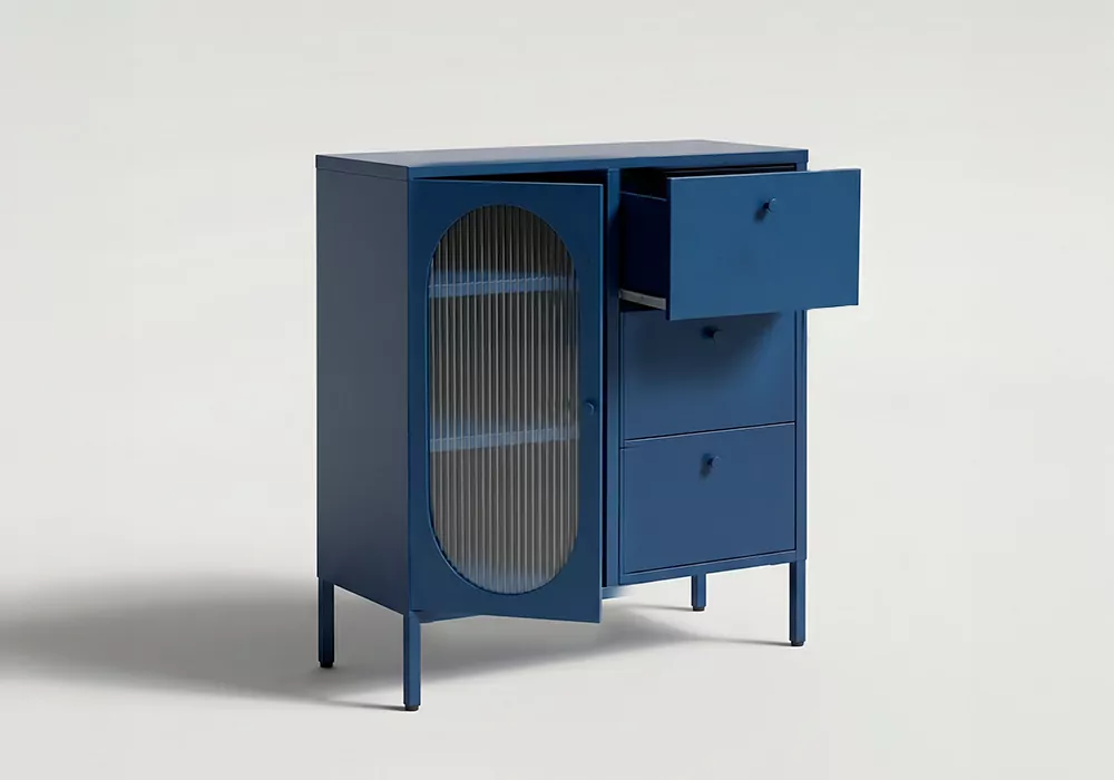 Aparador 1 puerta y 3 cajones metálico COLORS