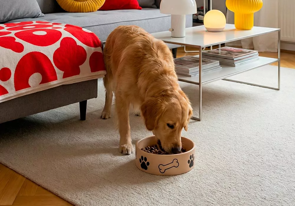 Comedero para mascotas WOW - beige/decorada