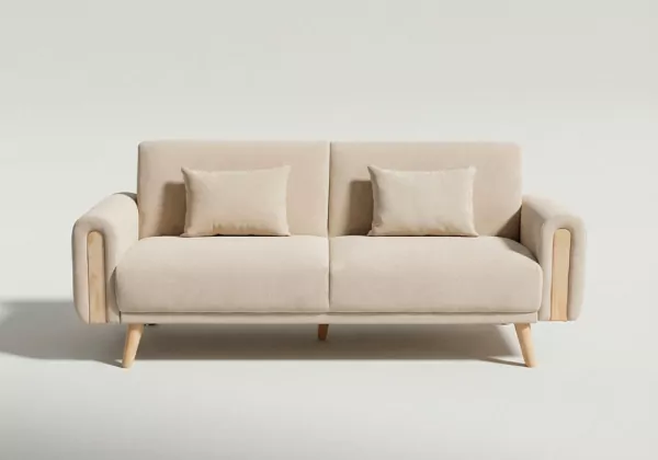 Sofá cama click-clack patas madera NEXON