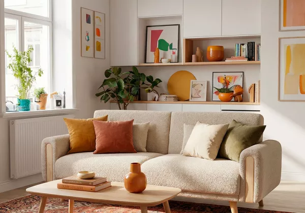 Sofá cama click-clack patas madera NEXON