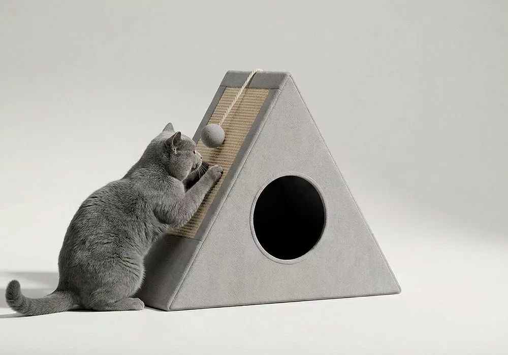 Casa plegable para gatos ZING - gris/animal