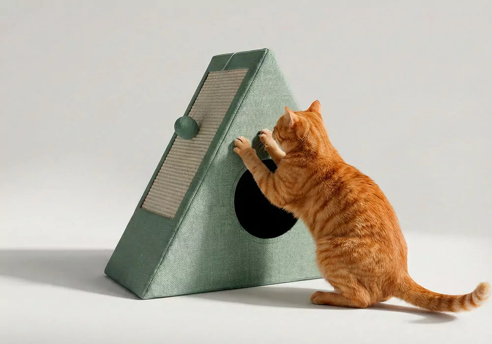 Casa plegable para gatos ZING - verde/animal