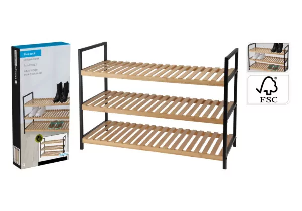 Zapatero 3 baldas bambú BOX