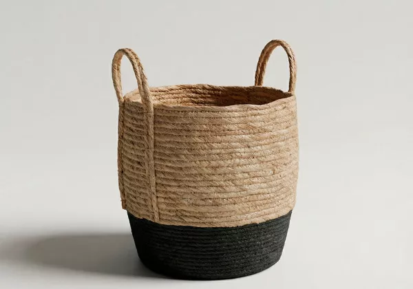 Cesto de esparto bicolor com asas VIVA