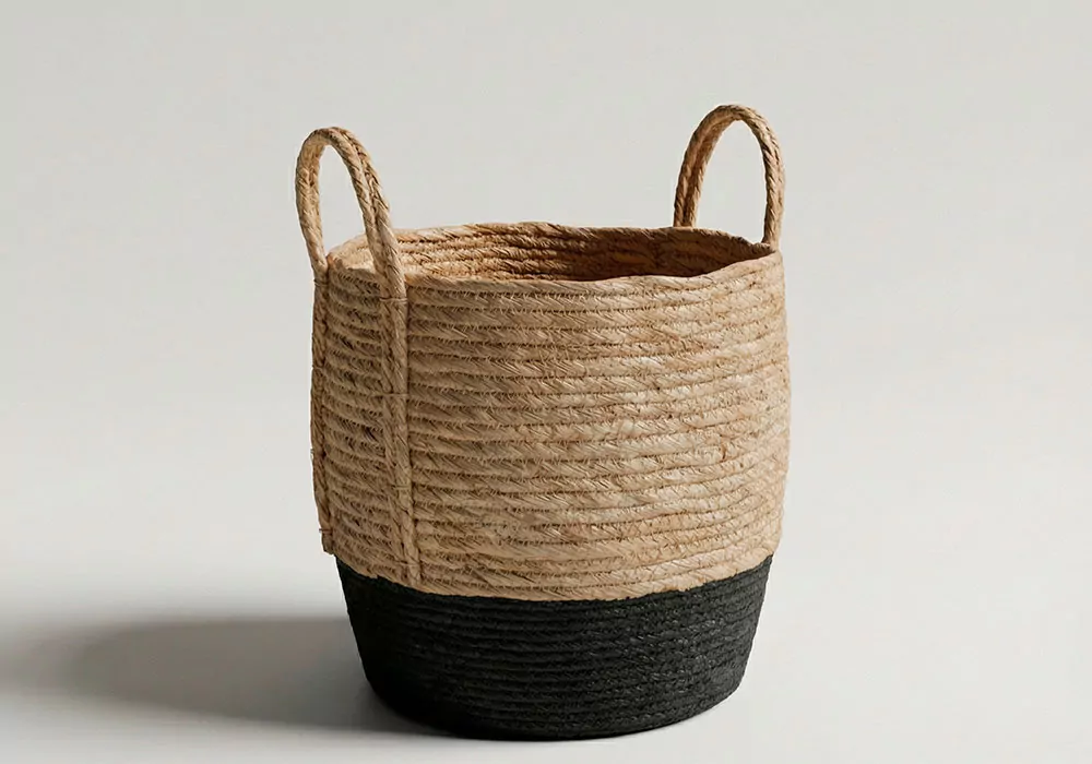 Cesto de esparto bicolor com asas VIVA