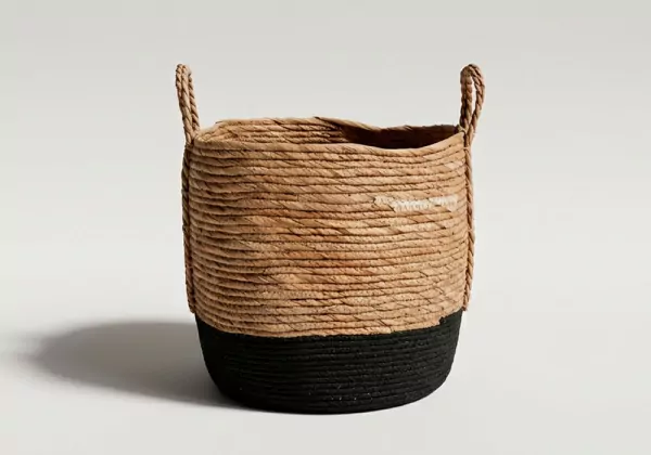 Cesto de esparto bicolor com asas VIVA