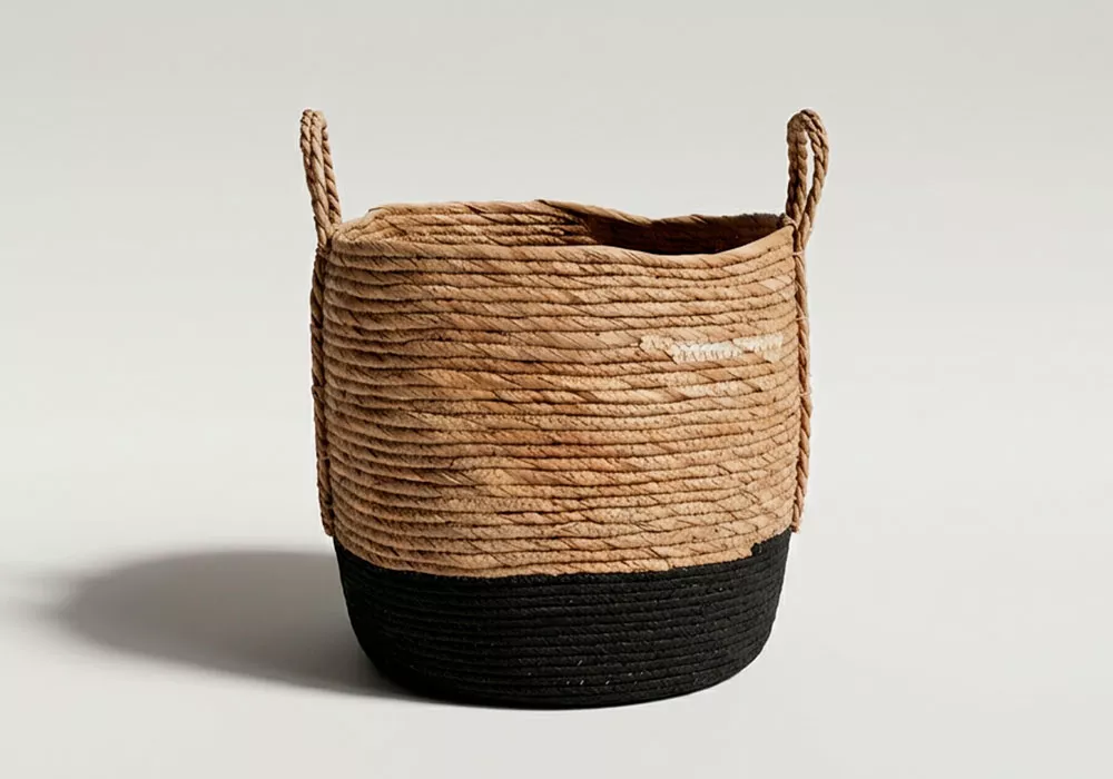 Cesto de esparto bicolor com asas VIVA