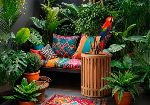 Vaso para plantas em teca RONDA