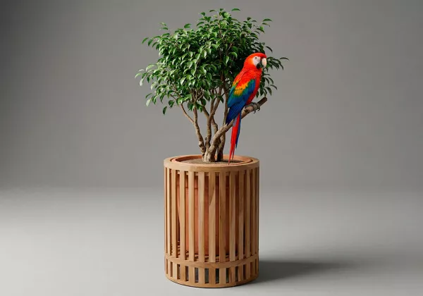 Vaso para plantas em teca RONDA