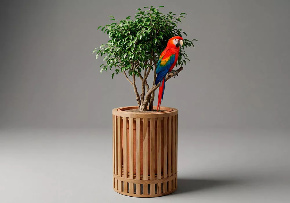 Vaso para plantas em teca RONDA