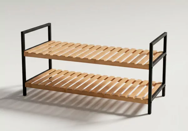 Zapatero 2 baldas bambú DOOS lateral