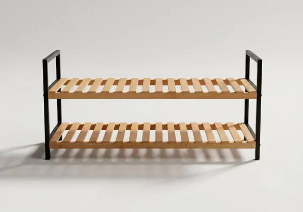 Zapatero 2 baldas bambú DOOS