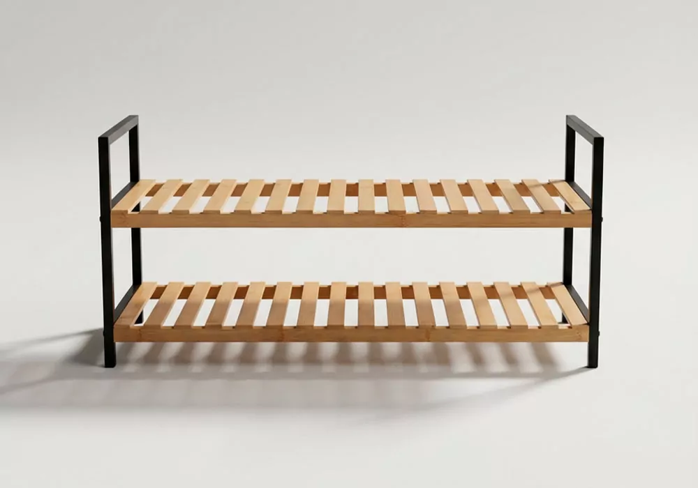 Zapatero 2 baldas bambú DOOS