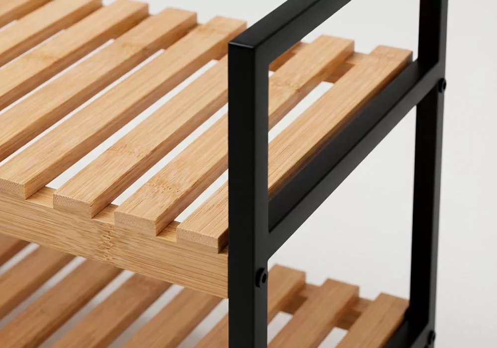 Zapatero 2 baldas bambú DOOS detalle