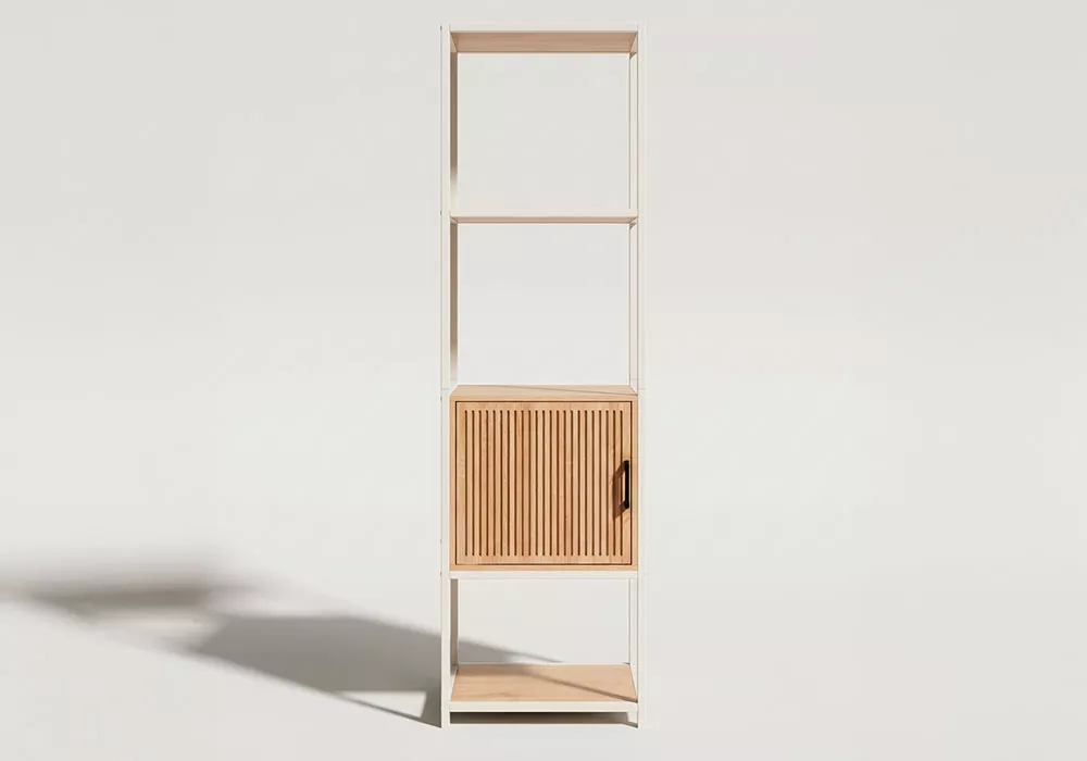 Estantería con 3 huecos y puerta REMIX