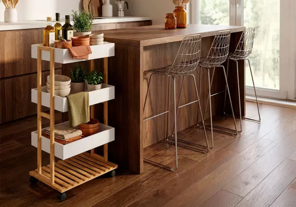 Carrito almacenaje de bambú BEAT