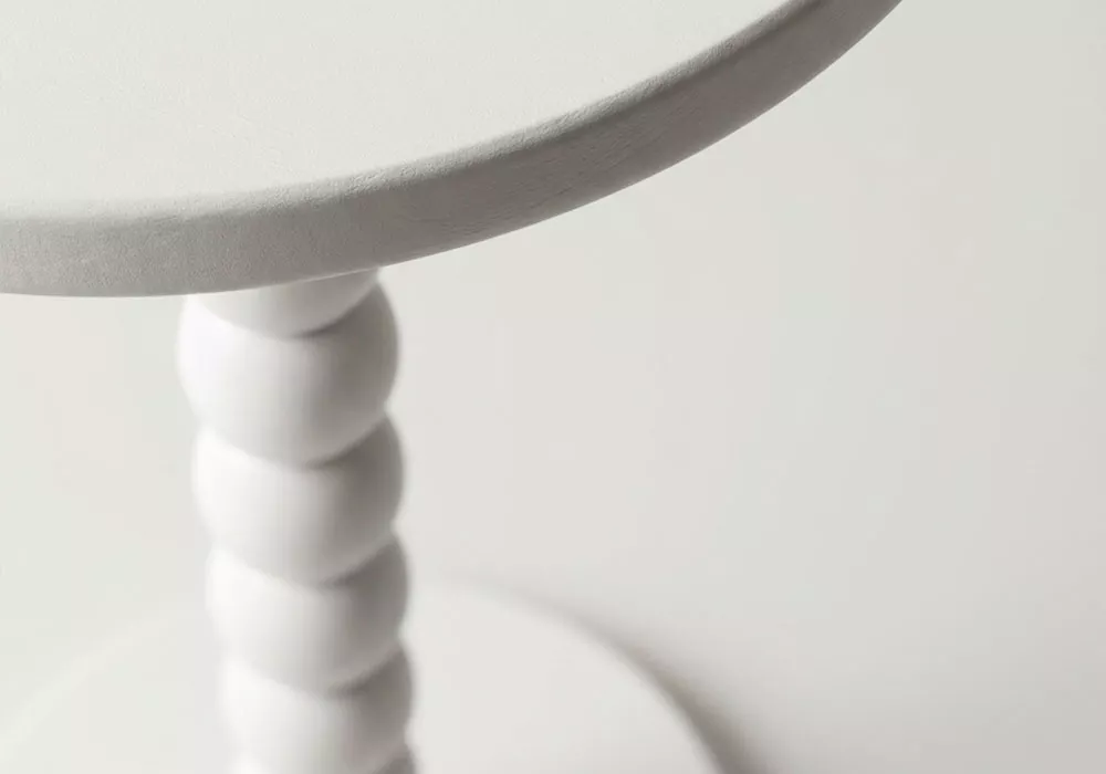 Mesa auxiliar madera alto 50 cm NOVA blanco detalle Mesa auxiliar madera alto 50 cm NOVA blanco detalle